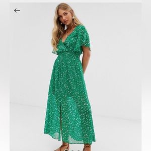 Green Floral Maxi Dress